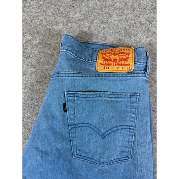 Vintage Y2K Levis 514 Slim Straight Jeans Mens 34x29 Blue Denim Black Tab Retro - Picture 2 of 7